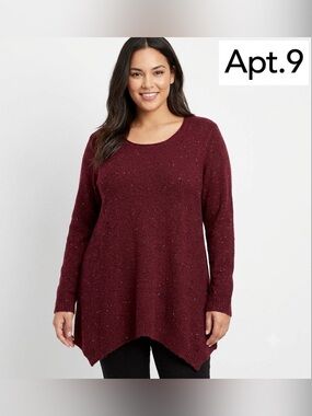 Apt.9 Asymmetrical Hem Metallic Sweater Extra Large